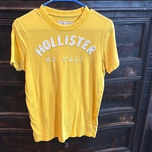 Hollister Sunny Yellow Tee with White Logo